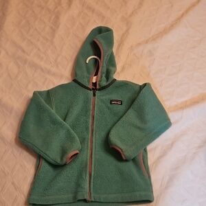 4t Patagonia Teal Hooded Fleece Jacket